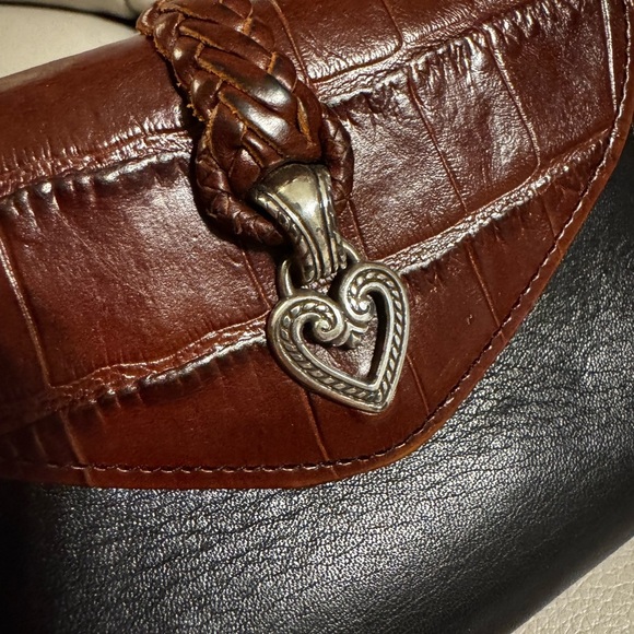 Elegant Black and Brown Brighton Handbag with Heart Accents - Picture 8 of 11